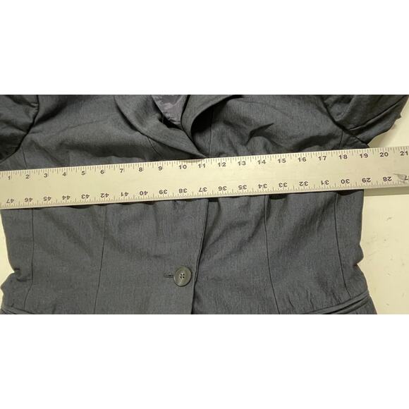 Ann Taylor LOFT Blazer Size 10 Bluish Gray Wool Blend Academia Preppy Office - Picture 5 of 5